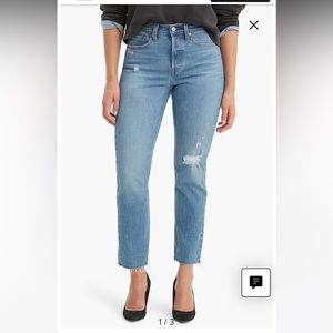 Levi's® Wedgie Icon Fit High Waist Raw Hem Jeans (Jive Taps) Size 26